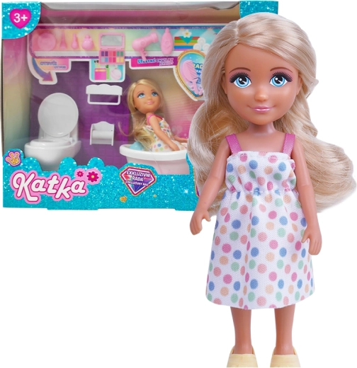 Lalka Katka z łazienką i akcesoriami