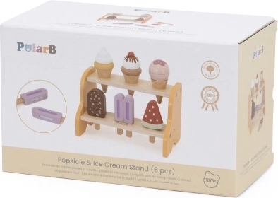 VIGA drewniany stragan z lodami – zestaw 6 lodów