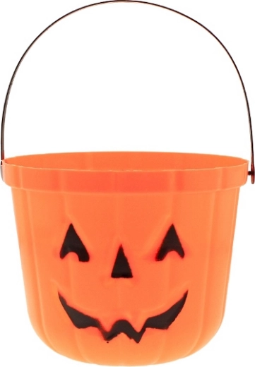 Wiaderko uśmiechnięta dynia na Halloween 18,5 × 15 cm