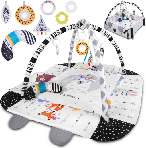 Interaktywna edukacyjna mata do zabawy 110 × 100 cm RICOKIDS Boho 3w1
