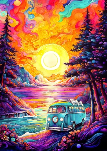 Enjoy puzzle Życie w kamperze na plaży 1000 elementów