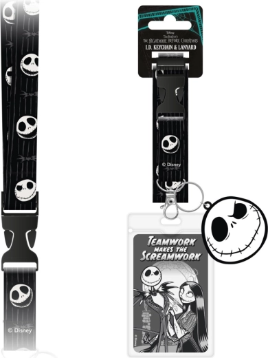 Smycz na szyję Nightmare Before Christmas z przezroczystą kieszonką