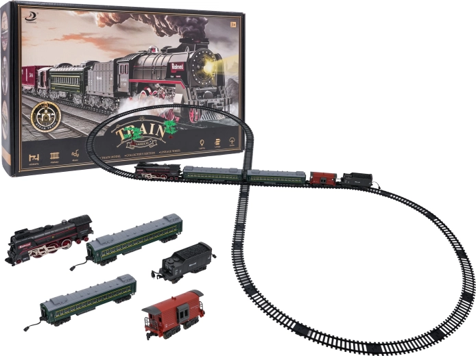 Retro pociąg ze światłami, dźwiękami i dymem 216 cm