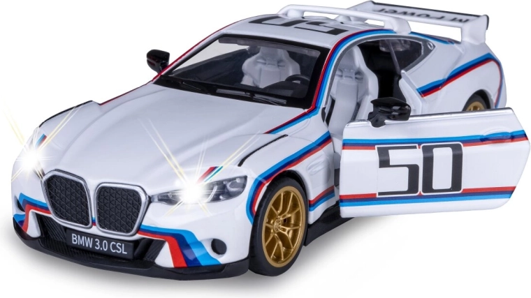 Metalowy model BMW 3.0 CSL w skali 1:34 z efektami