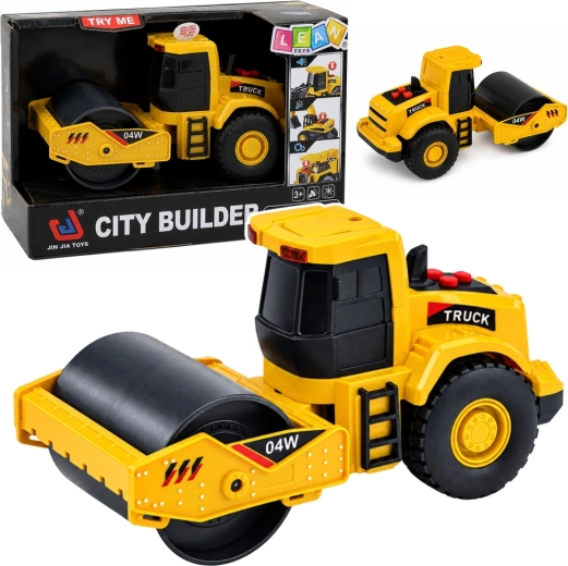 Budowlany walec drogowy ze światłami i dźwiękami 16 cm (1:32) - 1 sztuka