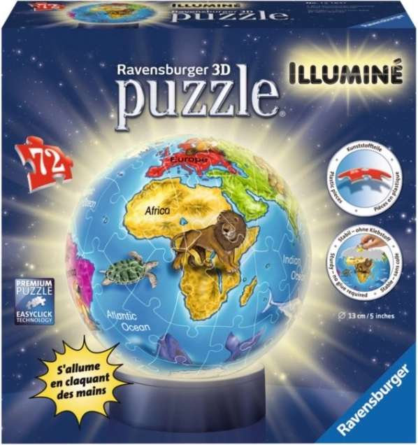 Ravensburger 3D Świecąca kula do puzzli Globus 72 elementy