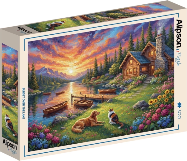 Puzzle Alipson „Zachód słońca nad jeziorem” 500 elementów