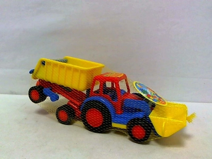 Podstawowy traktor dziecięcy z ładowaczem czołowym i przyczepą