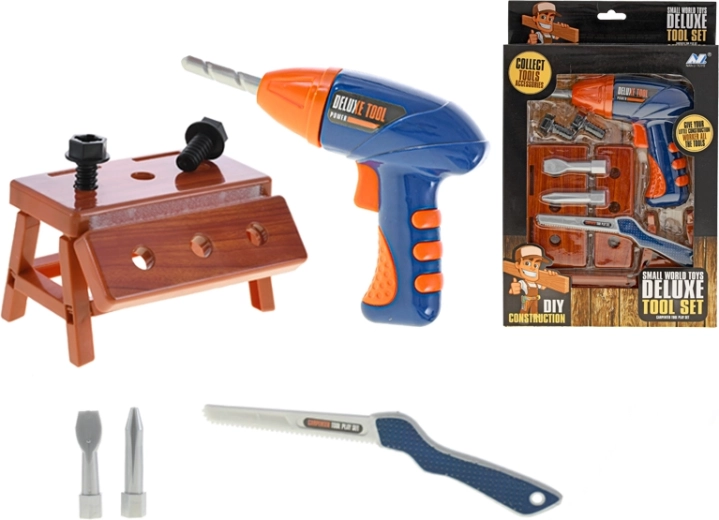 Zestaw narzędzi dla dzieci z wiertarką 18 cm w pudełku
