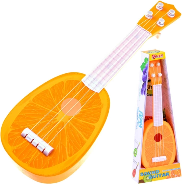 Dziecięce ukulele – plastikowa gitarka 37 cm – Pomarańcza