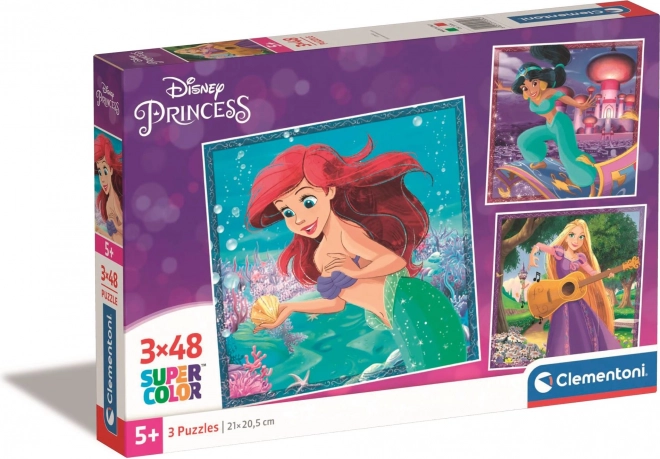 Puzzle DISNEY PRINCESS 3×48 elementów – CLEMENTONI
