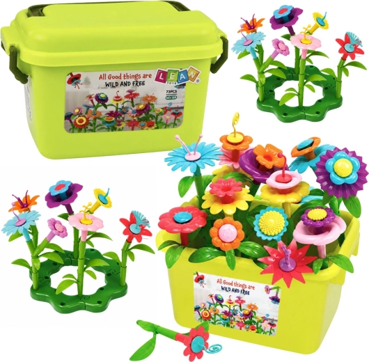Lean Toys konstrukcyjny zestaw klocków Ogród kwiatowy w pudełku (73 elementy)