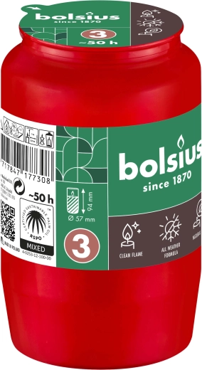 Wkład do znicza czerwony 2,5 dnia palenia 9,6 cm