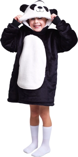 Cozy Noxxiez dziecięca ciepła bluza-koc z kapturem Panda