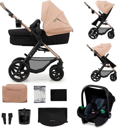 Kinderkraft wózek wielofunkcyjny Moov 2 3w1 Moonlight Grey z piankowymi kołami