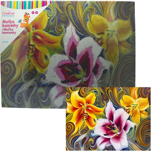 Malowanie diamentowe – kwiaty 40 × 50 cm