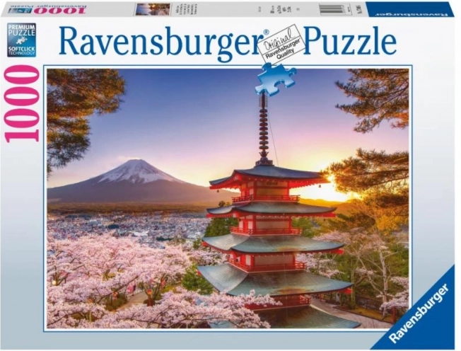 Ravensburger puzzle widok na Fudżi i kwitnące sakury 1000 elementów