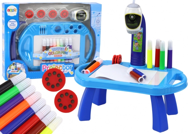 Projektor do rysowania ze stolikiem – niebieski