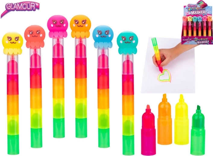 Glamour rozświetlacz/zakreślacz ośmiornica, pięciokolorowy