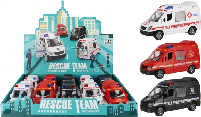Pojazdy ratunkowe – strażacki, policyjny i karetka, 12 cm