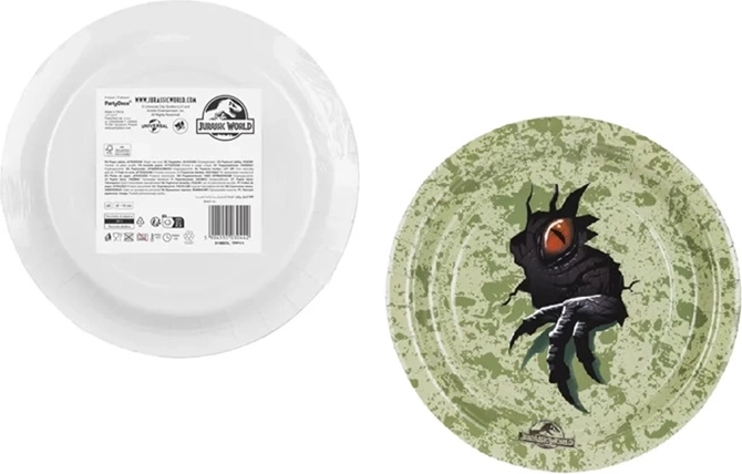 Jurassic World papierowe talerzyki imprezowe 18 cm (6 szt.)
