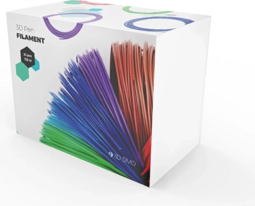 Filamenty ABS i PLA do długopisu 3D i druku 3D – mix 25 kolorów, 125 m, 1,75 mm