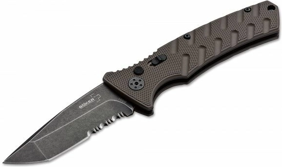 Nóż automatyczny BÖKER PLUS Strike Tanto Coyote, stonewash, brązowy