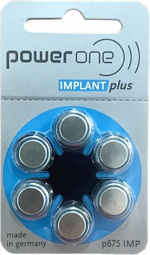 Baterie do aparatów słuchowych Varta Power One Implant Plus 675, 6 szt.