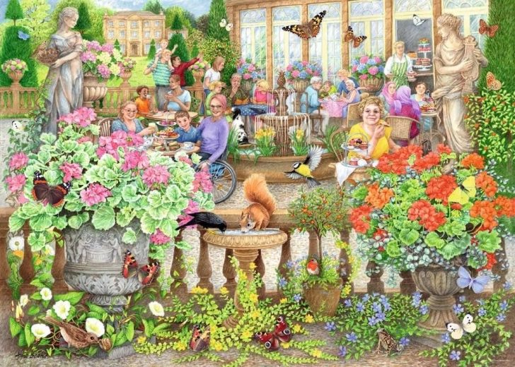 Puzzle Ravensburger Cosy Café Collection nr 2: Kawiarnia w oranżerii, 1000 elementów