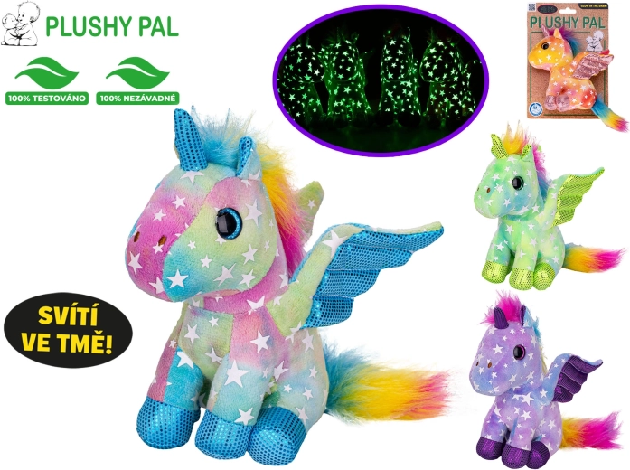Pluszowy jednorożec Plushy Pal 15 cm ze świecącymi skrzydłami