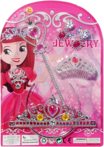 Zestaw dla małej księżniczki – tiara, biżuteria i magiczna różdżka