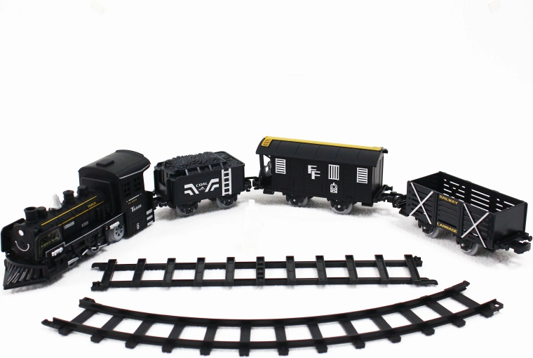 Elektryczna kolejka – lokomotywa parowa z dymem, światłem i dźwiękiem na baterie