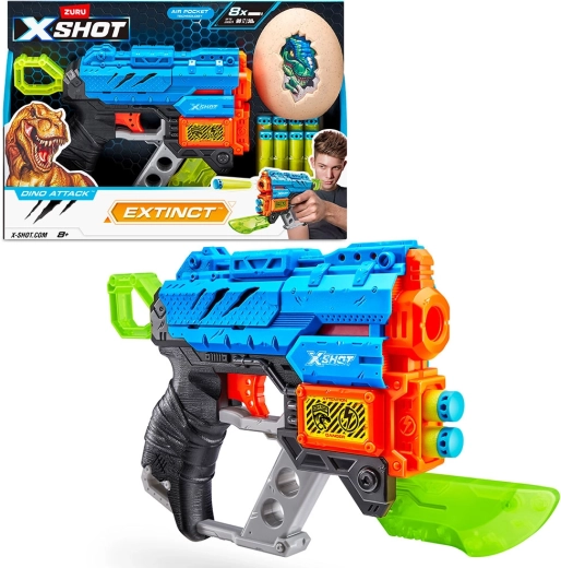 X-Shot Dino Attack Extinct blaster ze średnim jajkiem i 8 nabojami