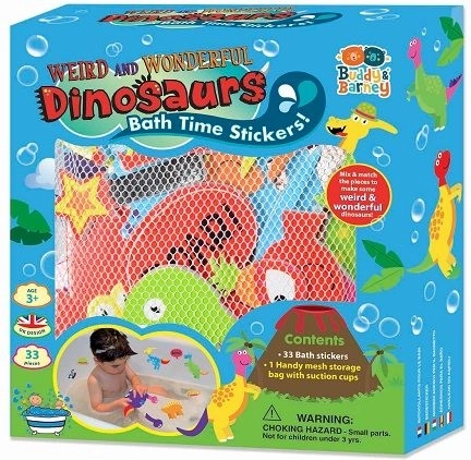 Piankowe naklejki do kąpieli Szalone dinozaury z siateczką