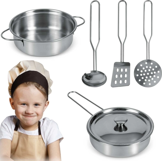 Dziecięcy zestaw kuchenny ze stali nierdzewnej 5 szt. RICOKIDS