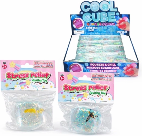 Relaksacyjna antystresowa kostka z rybką 5 cm