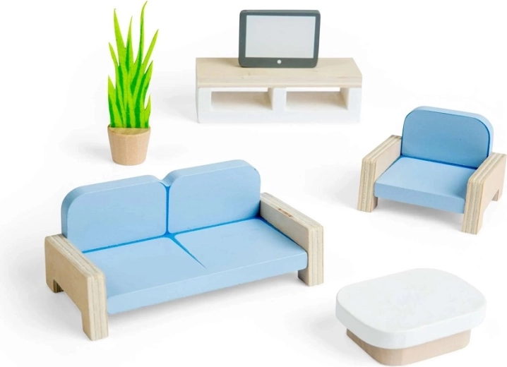 Bigjigs Toys drewniane mebelki do domku – salon