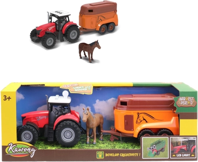 Elektryczny traktor z przyczepą na konie, 15 cm