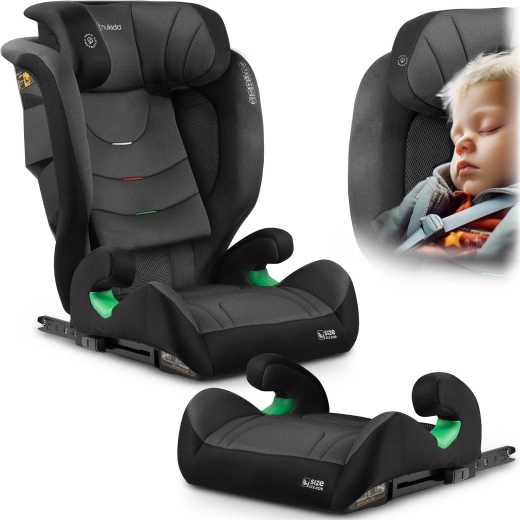 Fotelik samochodowy Nukido Louis Soft czarno-szary 100–150 cm i-Size ISOFIX