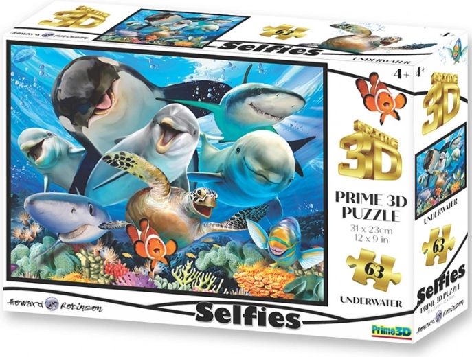 Puzzle 3D selfie pod wodą 100 elementów