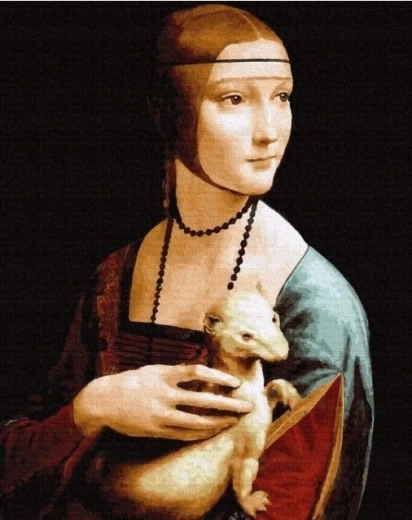 Diamentowe malowanie Dama z gronostajem 30 × 40 cm NORIMPEX