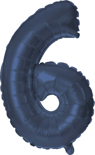 Balon foliowy cyfra 6 30 cm niebieski TORO