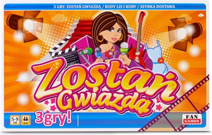 Gra planszowa 3w1 Zostań gwiazdą dla dziewczynek