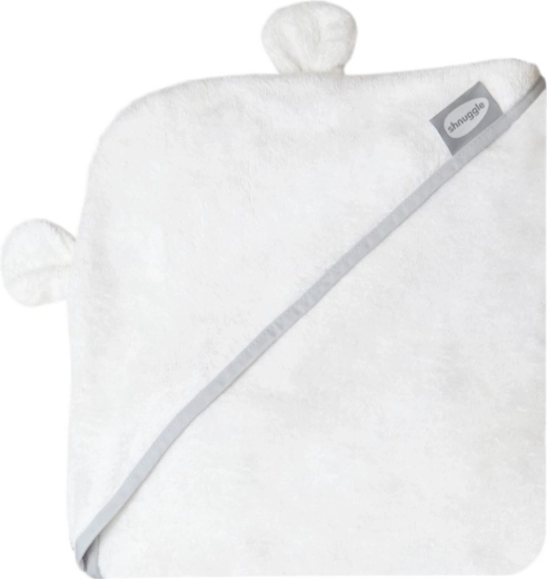 Shnuggle otulający ręcznik kąpielowy z kapturem white