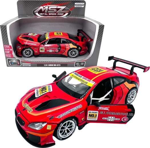 Metalowy model BMW M6 GT3 1:24 czerwony
