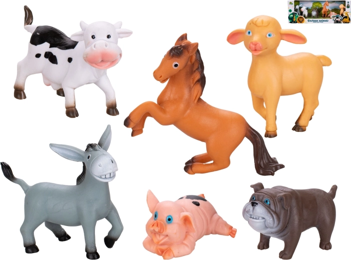 Zestaw zwierząt z farmy 7–10 cm, 6 szt. w pudełku