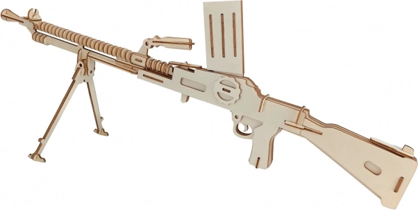 Woodcraft drewniane puzzle 3D – lekki karabin maszynowy