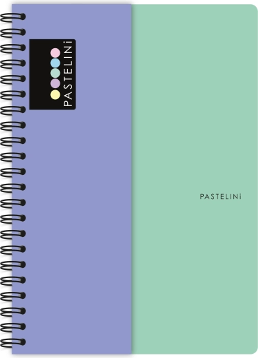 Notes w kółkach A4 PASTELINI zielono‑fioletowy