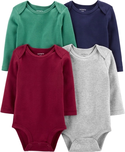 Carter's chłopięce niemowlęce body z długim rękawem multicolor 4 szt., rozm. 56 (NB)