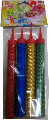 Kolorowe fontanny party 12 cm – 40 s, zestaw 4 szt.